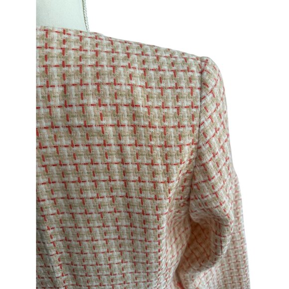BOB MACKIE Peach Boucle Button Blazer Jacket Size 12 - Picture 7 of 8